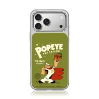 Green Popeye the Sailor spinach can iPhone 17 Pro Max Electroplated Silver Case1