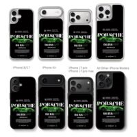 Green Porsche 911 RS race drift art Chris Brown Phone Case Black Electroplated Silver For Iphone 11 To 17