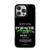 Green Porsche 911 RS race drift art iPhone 16 Pro Max Black Case