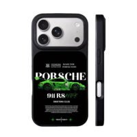 Green Porsche 911 RS race drift art iPhone 17 Pro Max Black Case