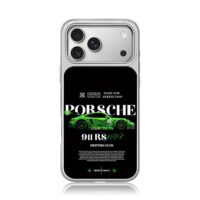 Green Porsche 911 RS race drift art iPhone 17 Pro Max Electroplated Silver Case1