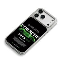 Green Porsche 911 RS race drift art iPhone 17 Pro Max Electroplated Silver Case2