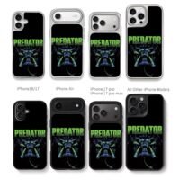 Green Predator alien monster art Chris Brown Phone Case Black Electroplated Silver For Iphone 11 To 17