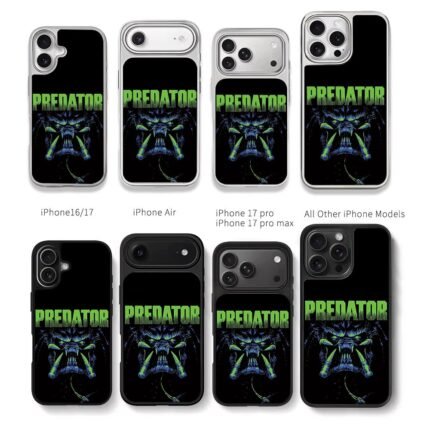 Green Predator alien monster art Chris Brown Phone Case Black Electroplated Silver For Iphone 11 To 17