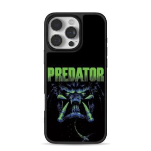 Green Predator alien monster art iPhone 16 Pro Max Black Case