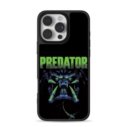 Green Predator alien monster art iPhone 16 Pro Max Black Case