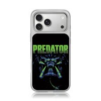 Green Predator alien monster art iPhone 17 Pro Max Electroplated Silver Case1
