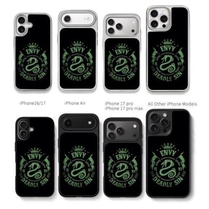 Green snake envy deadly sin vintage crest Chris Brown Phone Case Black Electroplated Silver For Iphone 11 To 17