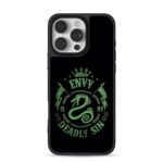 Green snake envy deadly sin vintage crest iPhone 16 Pro Max Black Case