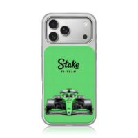 Green Stake F1 Team Formula 1 car iPhone 17 Pro Max Electroplated Silver Case1