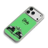 Green Stake F1 Team Formula 1 car iPhone 17 Pro Max Electroplated Silver Case2