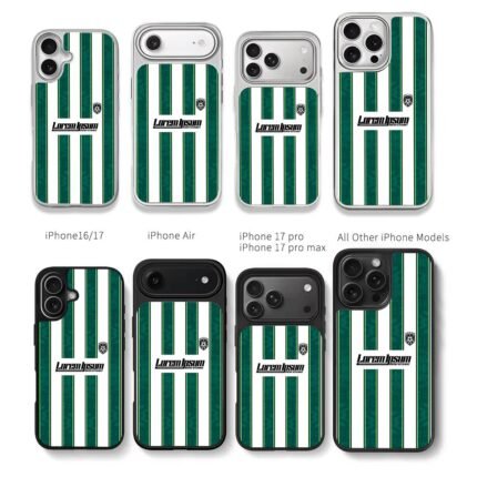 Green white soccer jersey crest Chris Brown Phone Case Black Electroplated Silver For Iphone 11 To 17