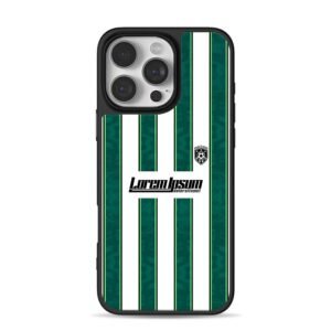 Green white soccer jersey crest iPhone 16 Pro Max Black Case