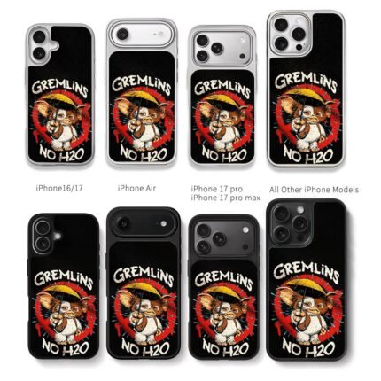 Gremlins Gizmo yellow umbrella NO H2O Chris Brown Phone Case Black Electroplated Silver For Iphone 11 To 17
