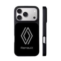 Grey Renault logo and brand text iPhone 17 Pro Max Black Case