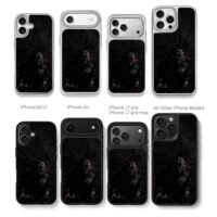 Grim Reaper red eyes scythe Chris Brown Phone Case Black Electroplated Silver For Iphone 11 To 17