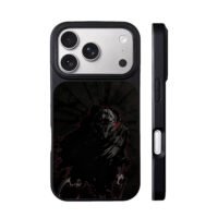 Grim Reaper red eyes scythe iPhone 17 Pro Max Black Case