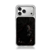 Grim Reaper red eyes scythe iPhone 17 Pro Max Electroplated Silver Case1