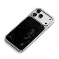 Grim Reaper red eyes scythe iPhone 17 Pro Max Electroplated Silver Case2