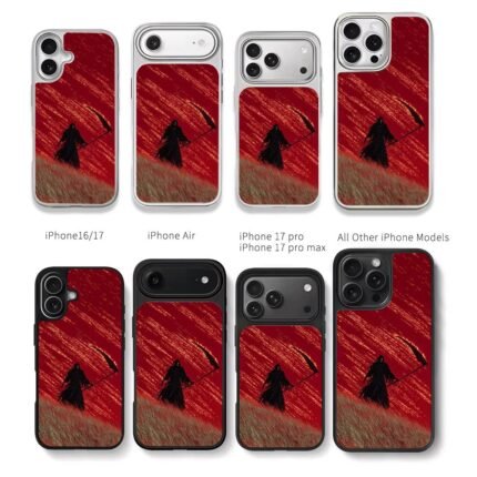 Grim Reaper scythe grass blood sky Chris Brown Phone Case Black Electroplated Silver For Iphone 11 To 17