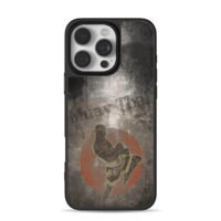 Grunge Muay Thai fighter kicking Phone Case for iPhone 11-17 & Samsung Galaxy S24-S26
