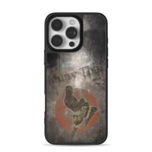 Grunge Muay Thai fighter kicking Phone Case for iPhone 11-17 & Samsung Galaxy S24-S26