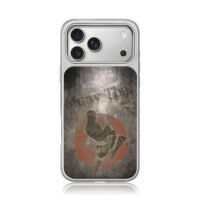 Grunge Muay Thai fighter kicking iPhone 17 Pro Max Electroplated Silver Case1