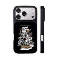 GTA III art with characters and car iPhone 17 Pro Max Black Case