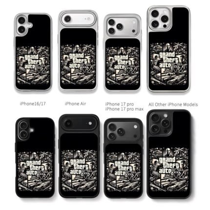 GTA V gangsters cars guns game art Chris Brown Phone Case Black Electroplated Silver For Iphone 11 To 17