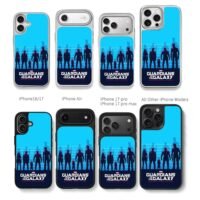 Guardians of the Galaxy silhouettes Chris Brown Phone Case Black Electroplated Silver For Iphone 11 To 17