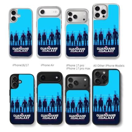 Guardians of the Galaxy silhouettes Chris Brown Phone Case Black Electroplated Silver For Iphone 11 To 17
