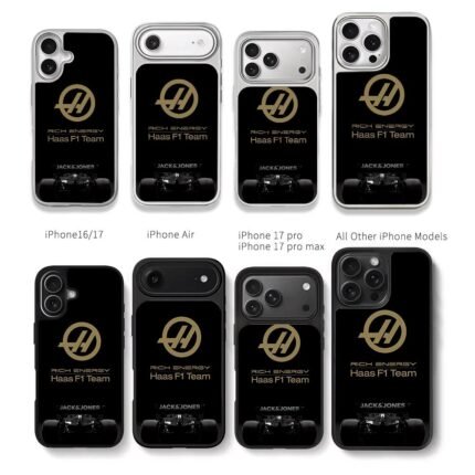 Haas F1 Team logo JackJones F1 car Chris Brown Phone Case Black Electroplated Silver For Iphone 11 To 17