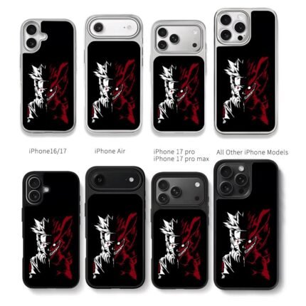 Half Naruto Kurama split anime art Chris Brown Phone Case Black Electroplated Silver For Iphone 11 To 17