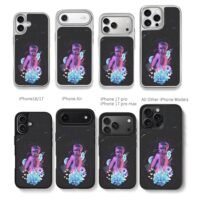 Halsey synth woman flowers hearts Chris Brown Phone Case Black Electroplated Silver For Iphone 11 To 17