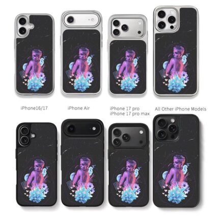 Halsey synth woman flowers hearts Chris Brown Phone Case Black Electroplated Silver For Iphone 11 To 17