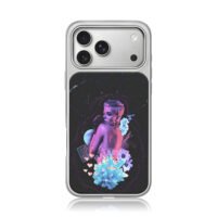 Halsey synth woman flowers hearts iPhone 17 Pro Max Electroplated Silver Case1