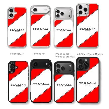 HAM44 Lewis Hamilton red white diag Chris Brown Phone Case Black Electroplated Silver For Iphone 11 To 17