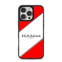 HAM44 Lewis Hamilton red white diag iPhone 16 Pro Max Black Case