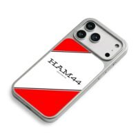 HAM44 Lewis Hamilton red white diag iPhone 17 Pro Max Electroplated Silver Case2