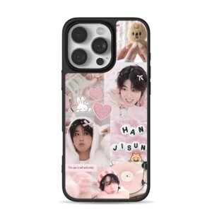 Han Jisung SKZ pink cute collage Phone Case for iPhone 11-17 & Samsung Galaxy S24-S26