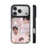Han Jisung SKZ pink cute collage iPhone 17 Pro Max Black Case