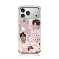 Han Jisung SKZ pink cute collage iPhone 17 Pro Max Electroplated Silver Case1