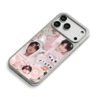 Han Jisung SKZ pink cute collage iPhone 17 Pro Max Electroplated Silver Case2