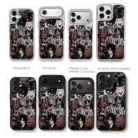 Han Jisung Stray Kids dark collage Chris Brown Phone Case Black Electroplated Silver For Iphone 11 To 17