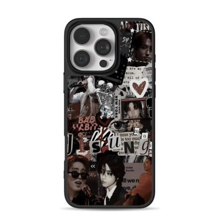 Han Jisung Stray Kids dark collage iPhone 16 Pro Max Black Case