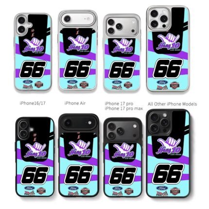 Hang10 Car Wash Ford 66 racing Chris Brown Phone Case Black Electroplated Silver For Iphone 11 To 17