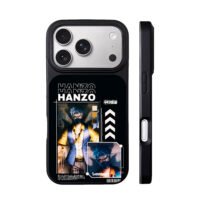 Hanzo masked blue anime tech print iPhone 17 Pro Max Black Case