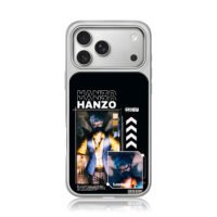 Hanzo masked blue anime tech print iPhone 17 Pro Max Electroplated Silver Case1