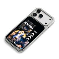 Hanzo masked blue anime tech print iPhone 17 Pro Max Electroplated Silver Case2