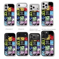 Happy Tree Friends character grid Chris Brown Phone Case Black Electroplated Silver For Iphone 11 To 17